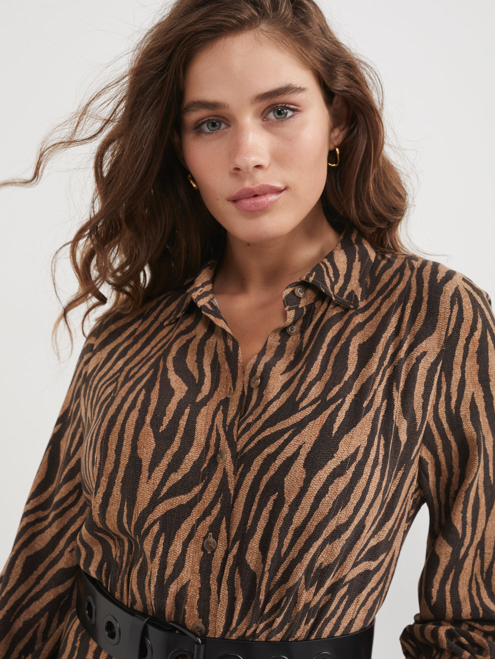 The Tiger Print Shirt Dress