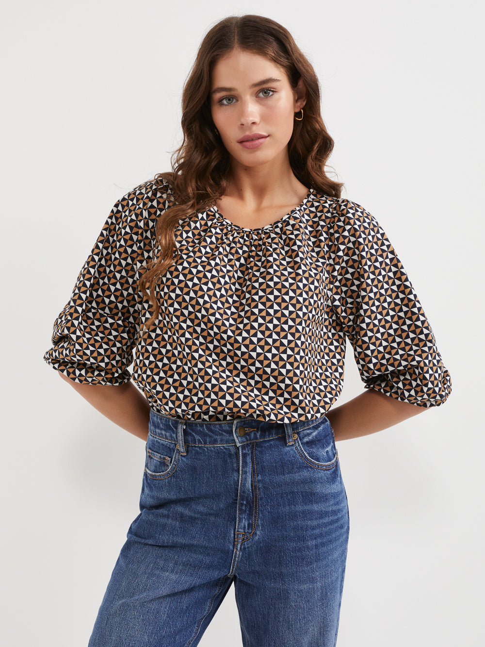 The Cotton Poplin Gathered Top