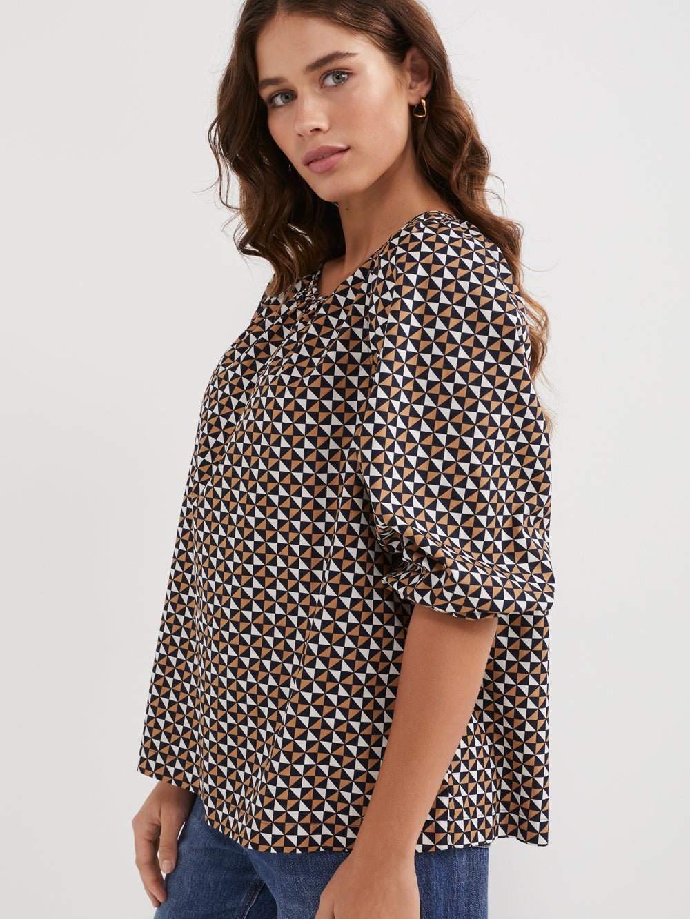 The Cotton Poplin Gathered Top