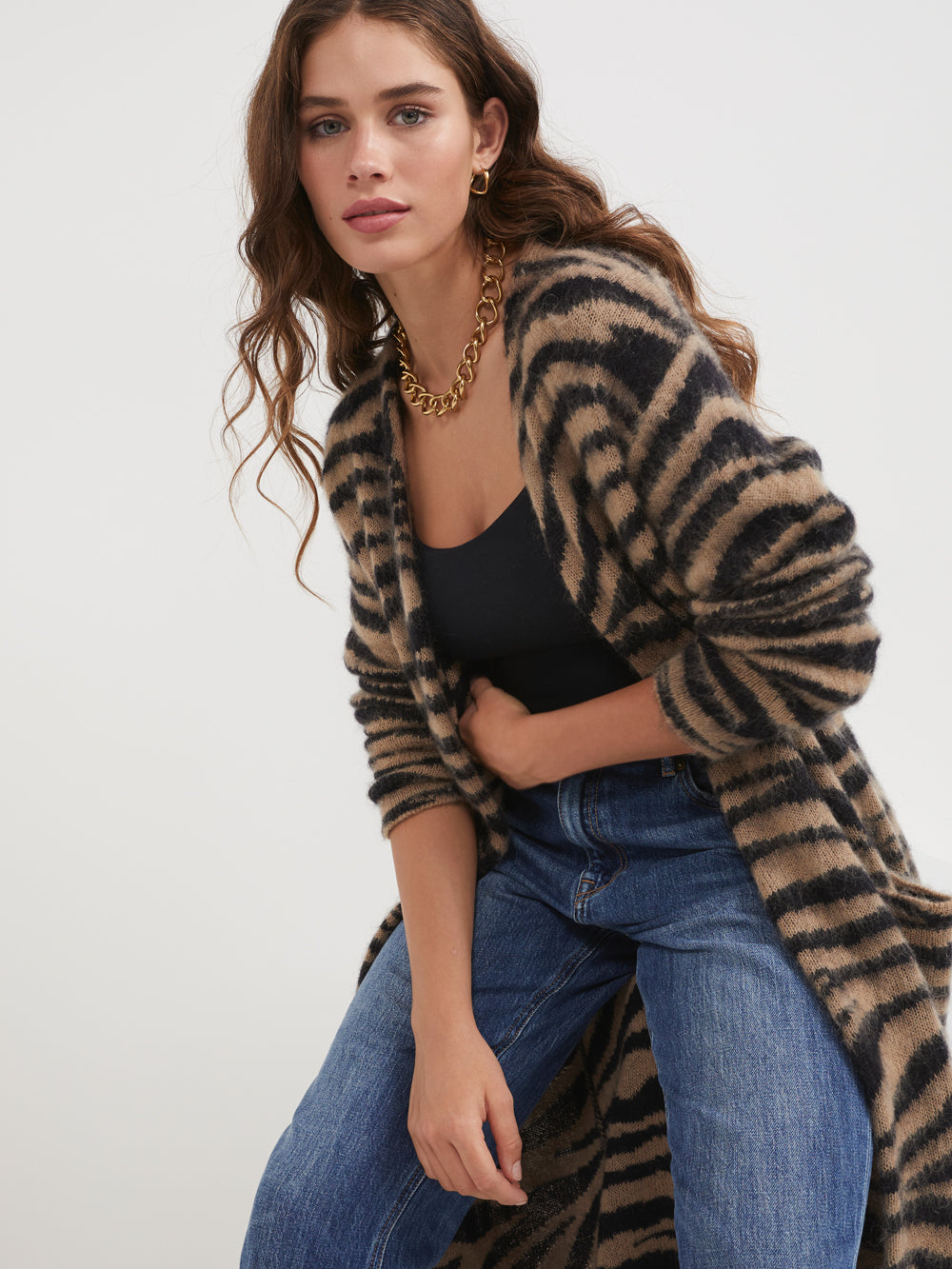 The Mohair Blend Tiger Cardigan