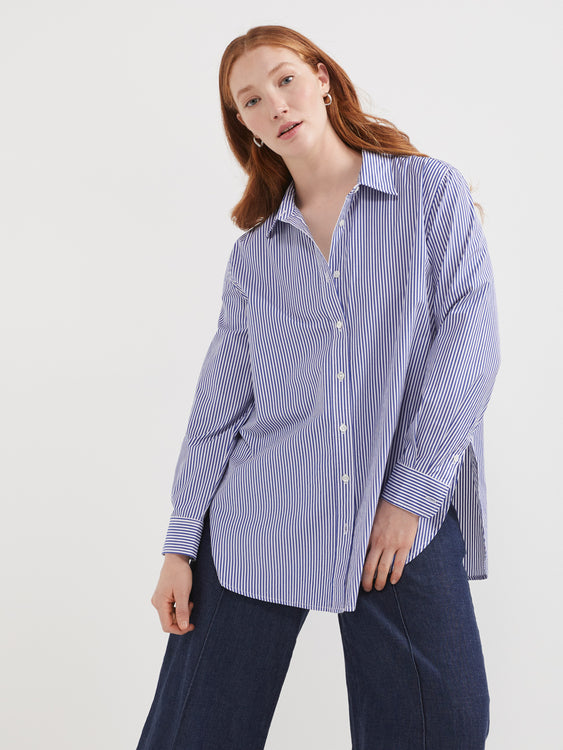 Relaxed Cotton-Poplin Shirt - Blue Oxford