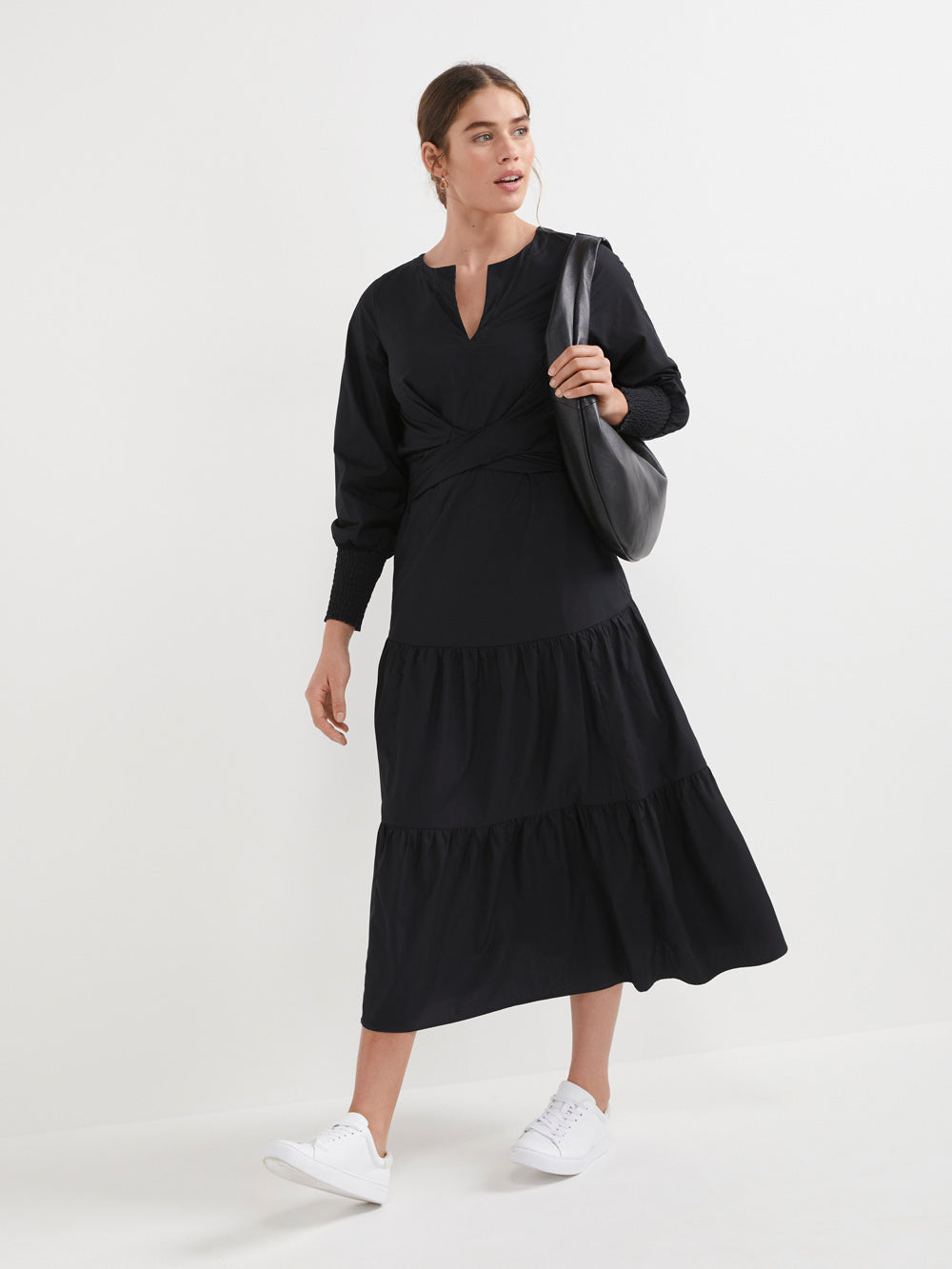 The Cotton Poplin Twist Detail Dress