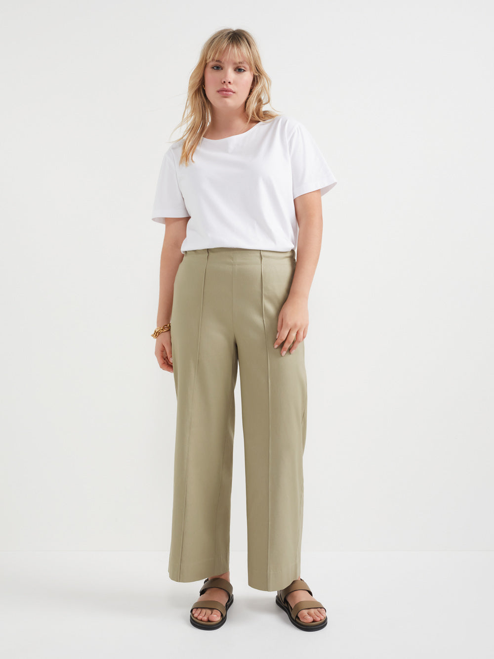 Satin Twill Wide Leg Trousers  MS Collection  MS