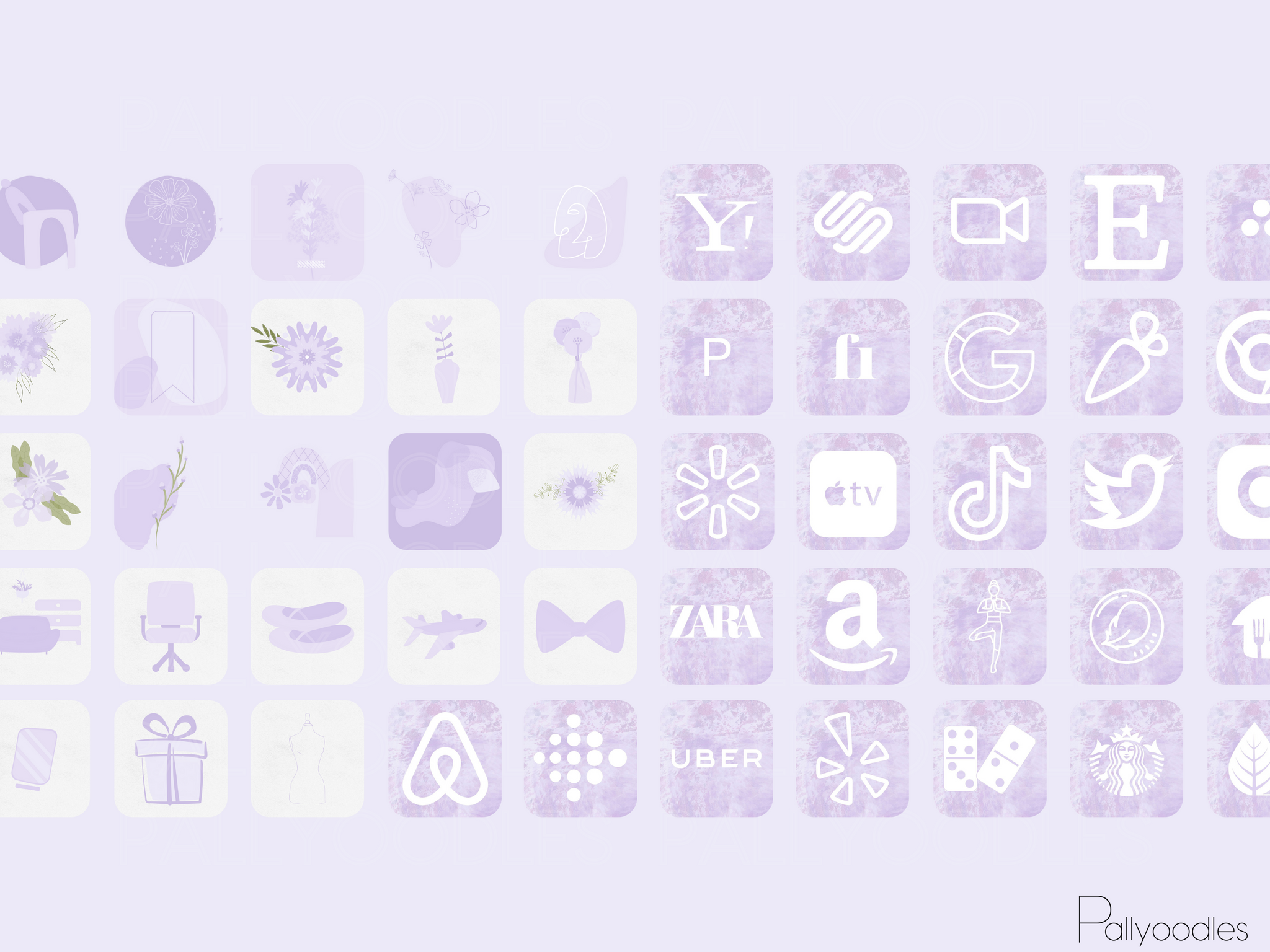 Purple Lavender Aesthetic Boho Ios 14 App Icons Pallyoodles