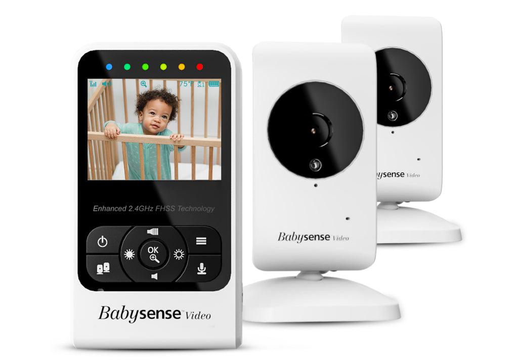 GHB Baby Monitor with Camera and Audio Pan-Tilt-Zoom Baby Camera Monitor  3.5″ Night Vision, Two-Way Audio, Lullaby Player with Wall Mount – GHB