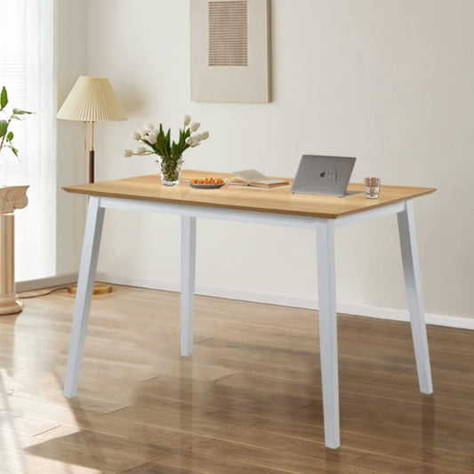 Remi Luxury Round Solid Acacia Wood Dining Table in Whitewash 120cm  Scandinavian