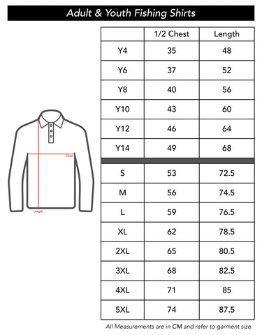 PBR Shop - Size Charts – PBR Australia Shop