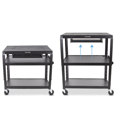 Height adjustable AV carts make the perfect mobile standing desks.