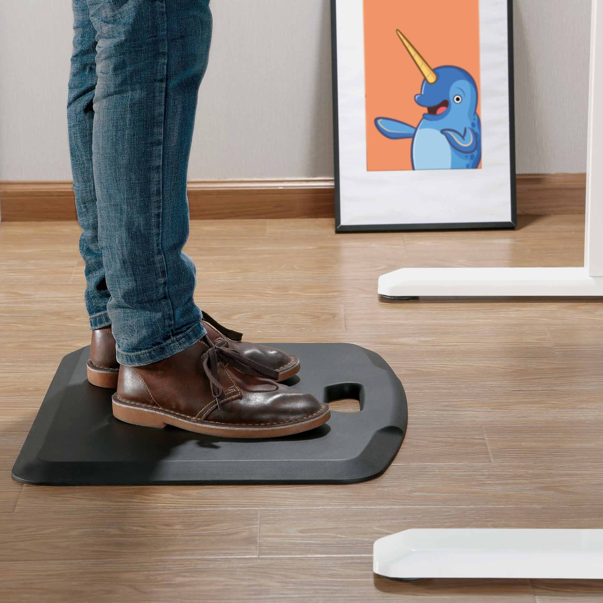 Stand & Spin Anti-Fatigue Mat, Ergonomic Desk Mat with 360 Degree Rotating