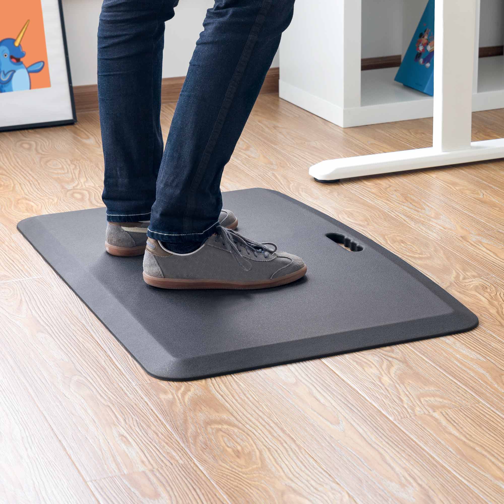 Stand & Spin Anti-Fatigue Mat, Ergonomic Desk Mat with 360 Degree Rotating