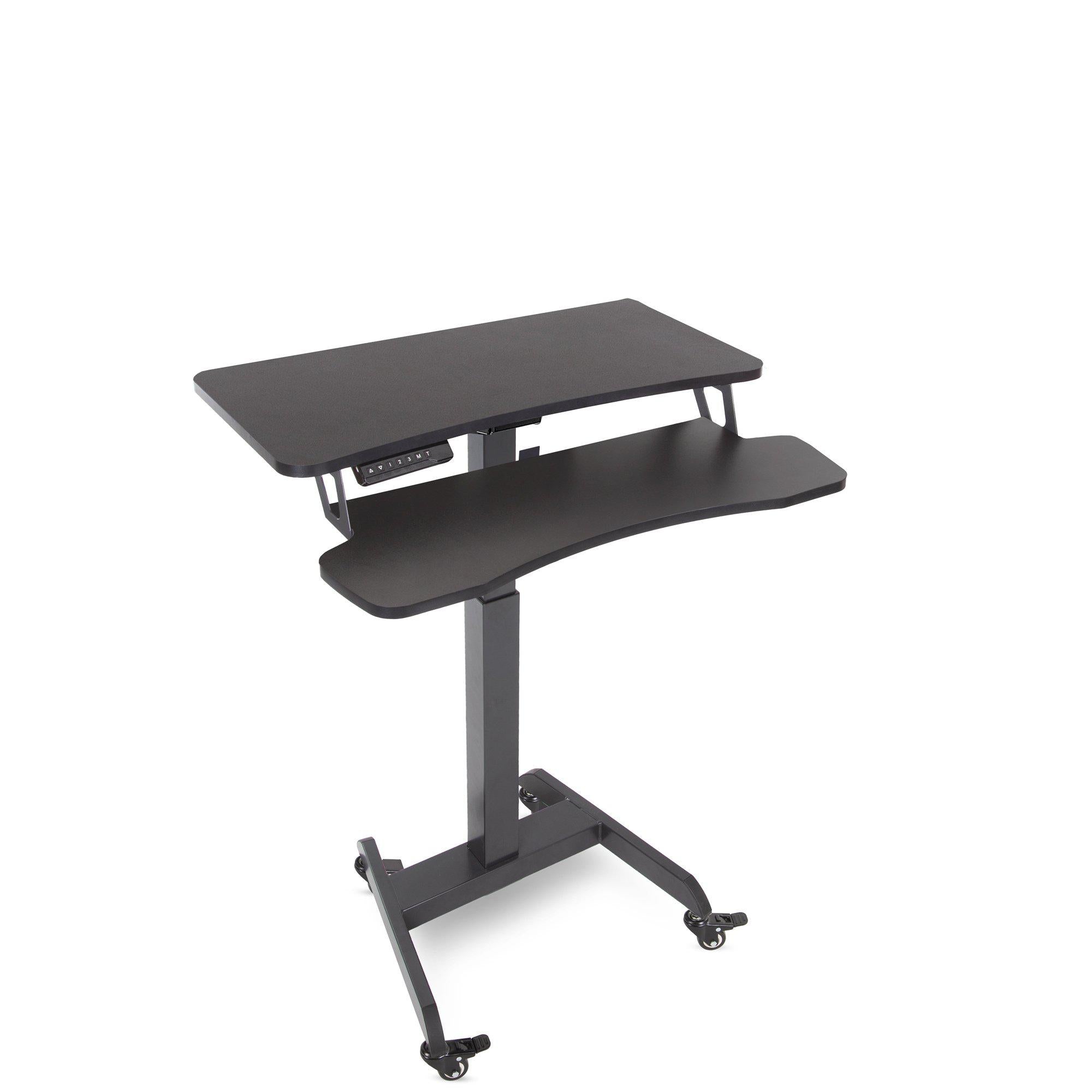 Small Footprint Sit-Stand Mobile Workstation - Black