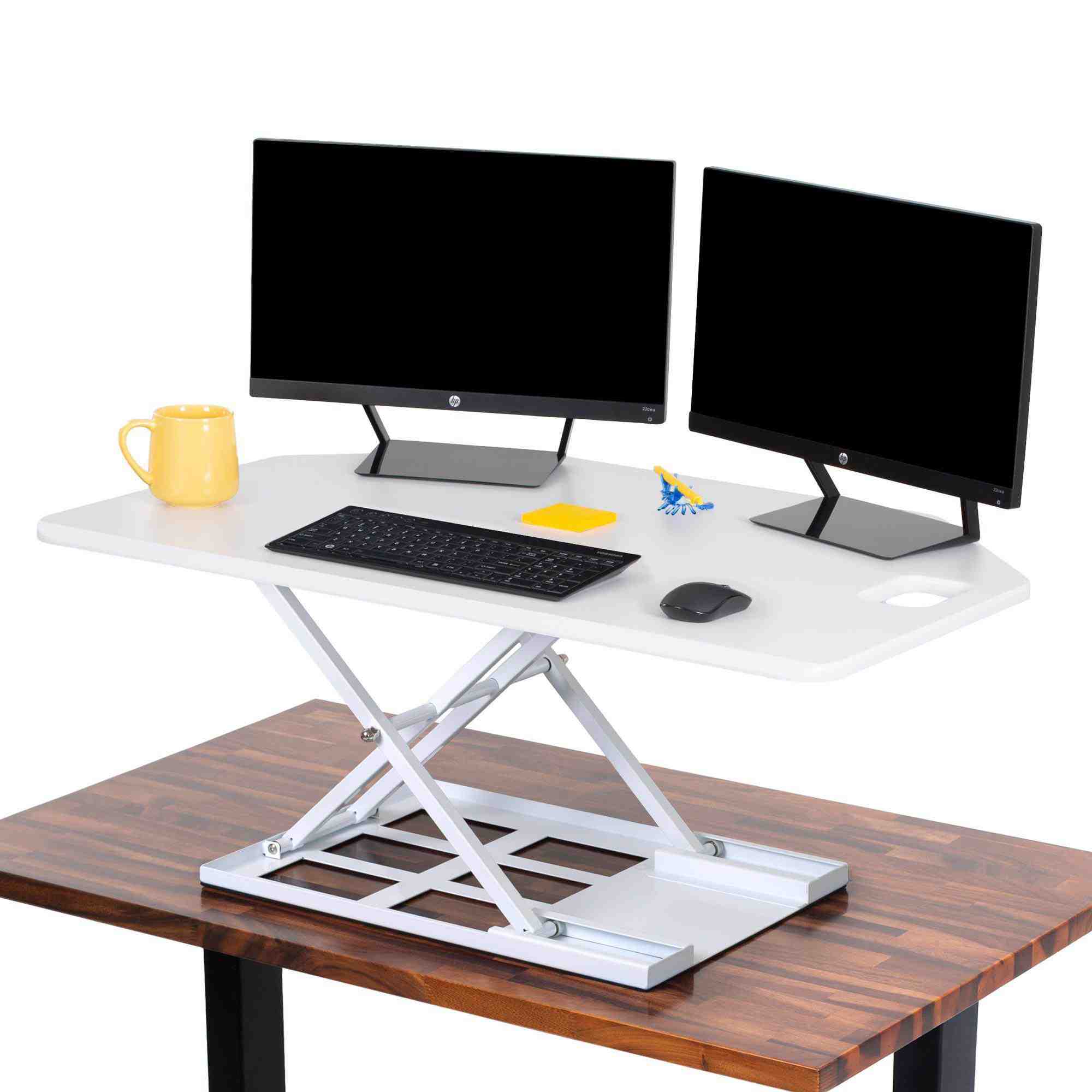 Opløft Standing Desk Converter | Lightweight Scandinavian Design,  Height-Adjustable Sit to Stand Desk for Computers & Laptops