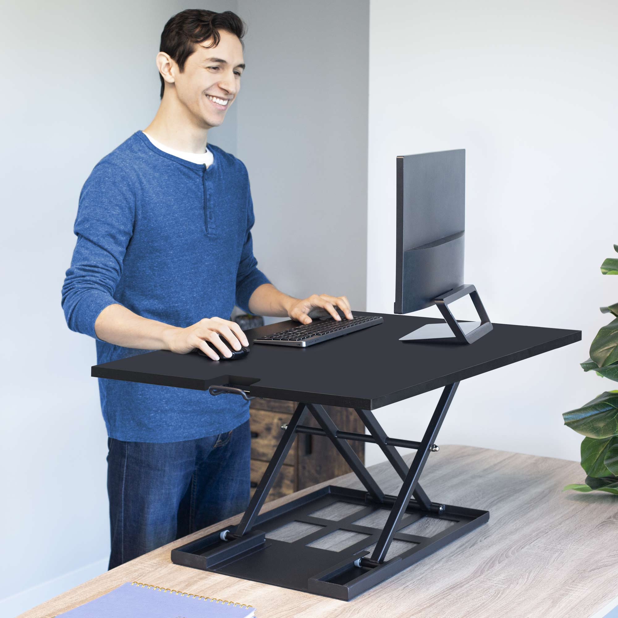 Opløft Standing Desk Converter | Lightweight Scandinavian Design,  Height-Adjustable Sit to Stand Desk for Computers & Laptops