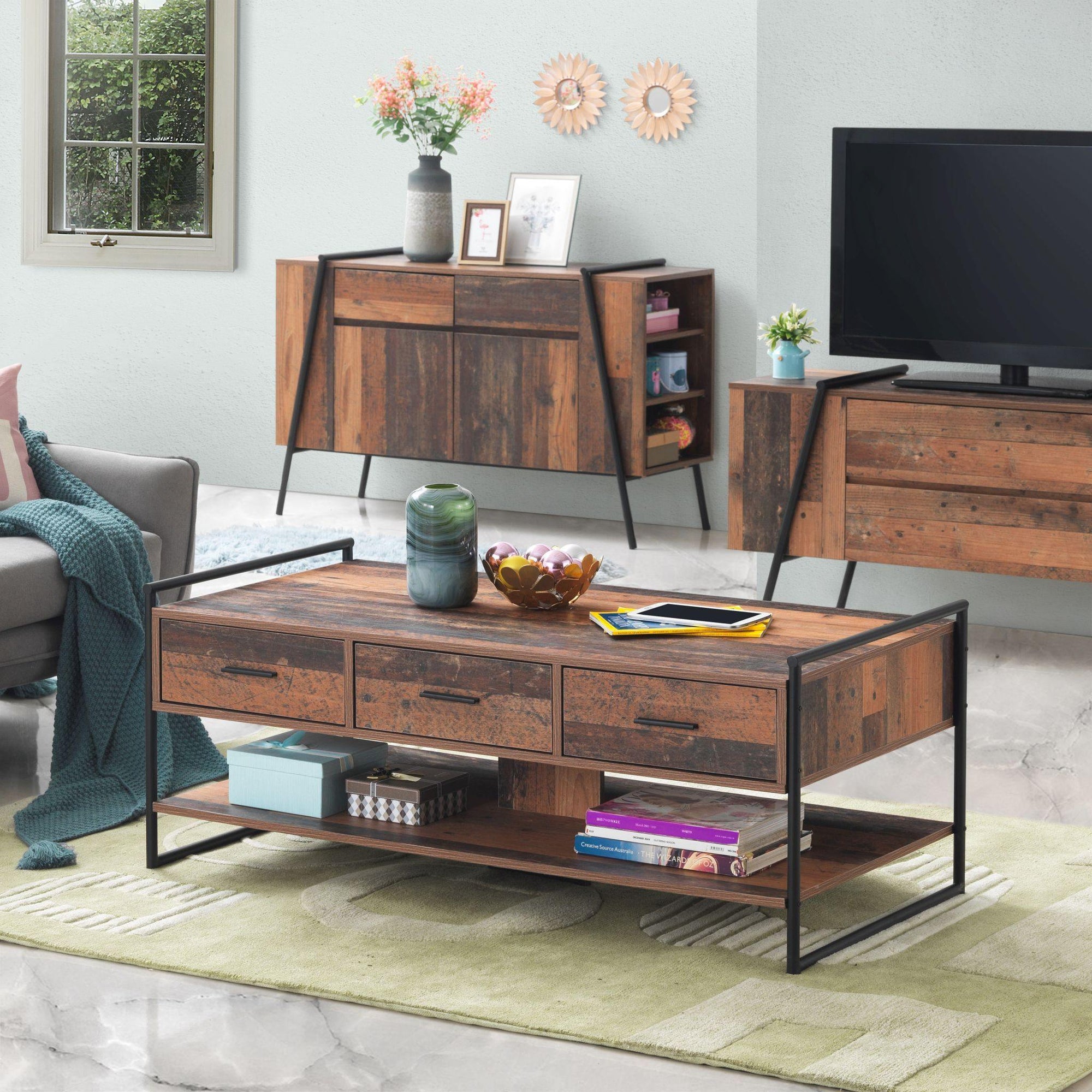 Abbey Coffee Table with 3 Drawers - Coffee Tables