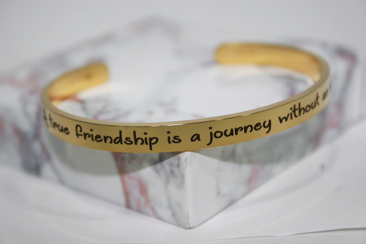 A True Friendship is a Journey without an End Cuff Bracelet