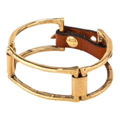 Axel Brown Leather Brass Bracelet