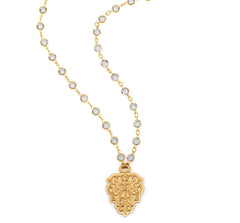 Euro Crystal With French Filigree Pendant Necklace