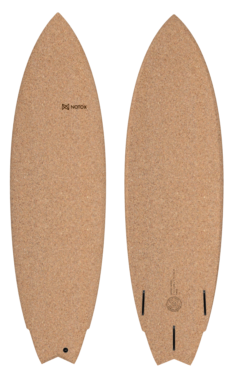 Planche de surf hybride Notox écologique  en liège korko modèle modfish