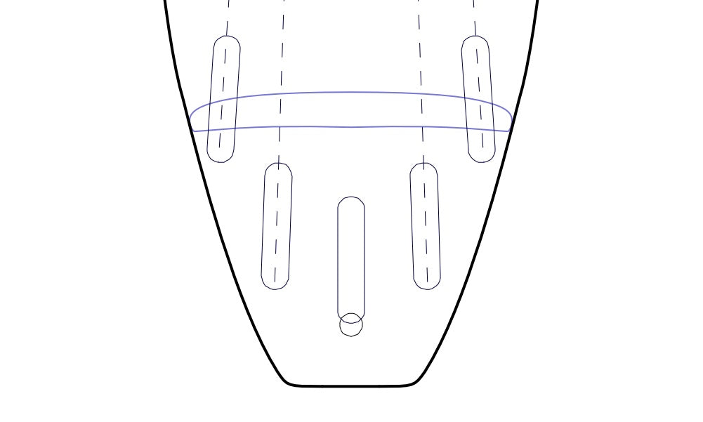 Tail end of a surfboard