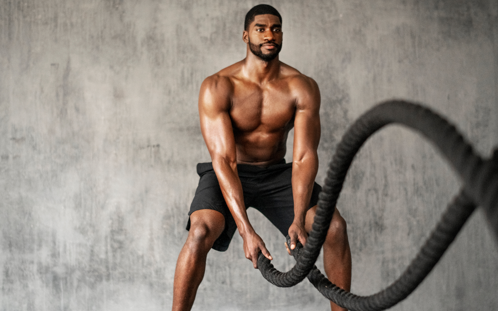 Man doing workout to boost testosterone