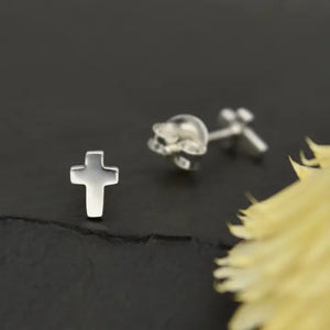 Tiny Cross Studs - haven a boutique