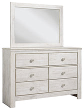 Load image into Gallery viewer, Paxberry Full Panel Headboard with Mirrored Dresser and 2 Nightstands
