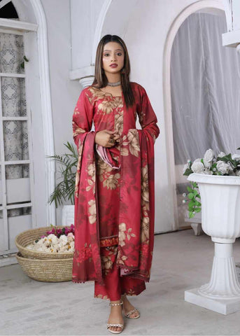 IZNIK 3 PIECE SHAMRAY DIGITAL PRINTED PLAZO WINTER SHAWL SUIT