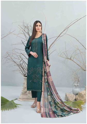 3 PC STITCHED COLLECTION BY TAWAKKAL FANCY EMBROIDERED STAPLE COLLECTION D-1127 | EID COLLECTION DRESSES IN UK