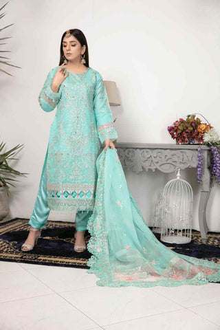 Oraganza party outfit with a net dupatta |eid collection 2024