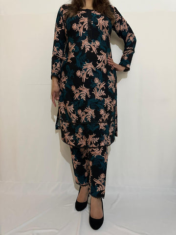 2 PC PRINTED READYMADE LINEN SUIT