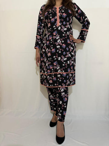 2 PC PRINTED READYMADE LINEN SUIT