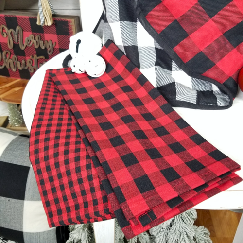Black And White Buffalo Plaid Tea Towels for sale online