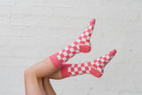 Clay Pink Checkered Socks