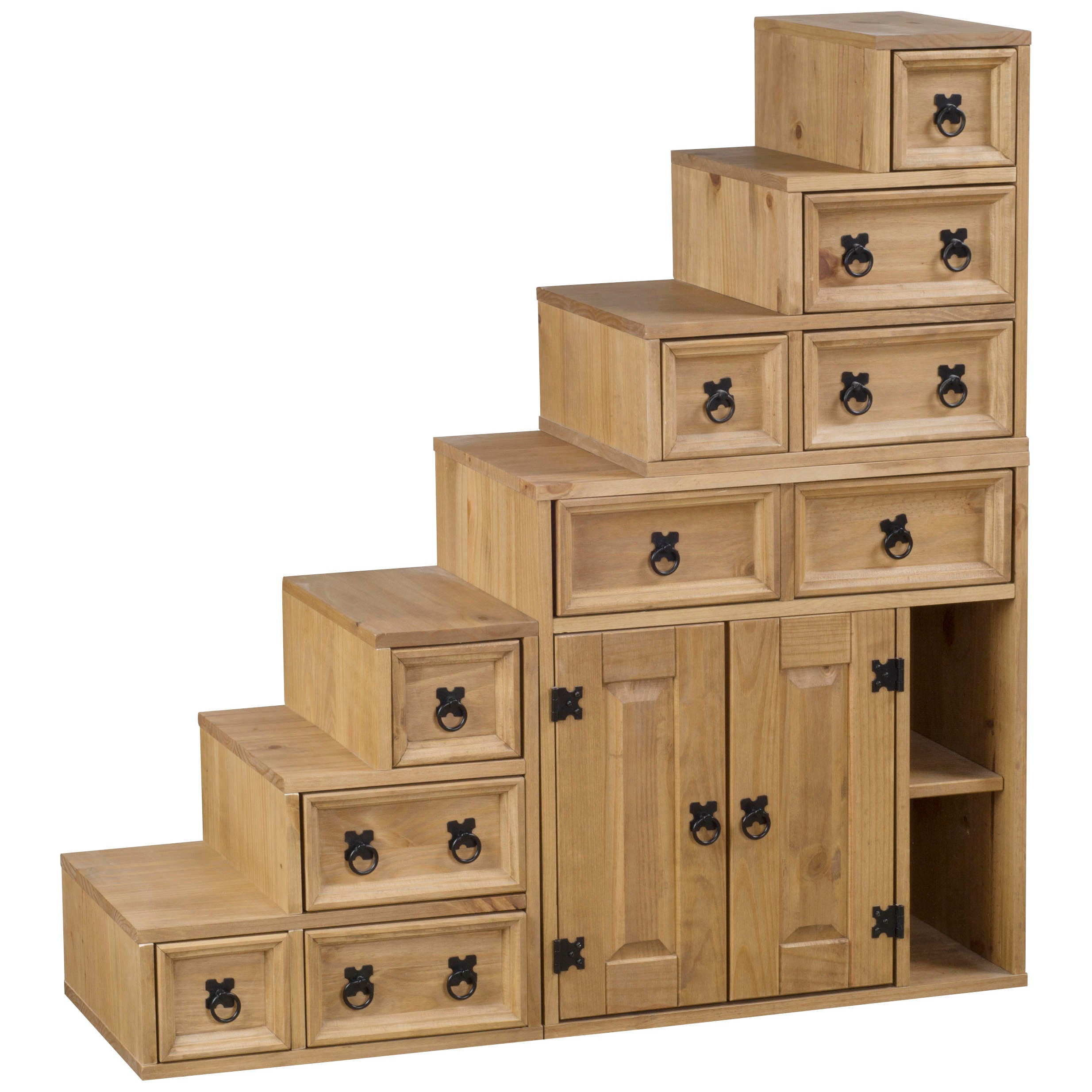 Solid Pine Cd Dvd Staircase Media Storage Rack Cupboard Cabinet