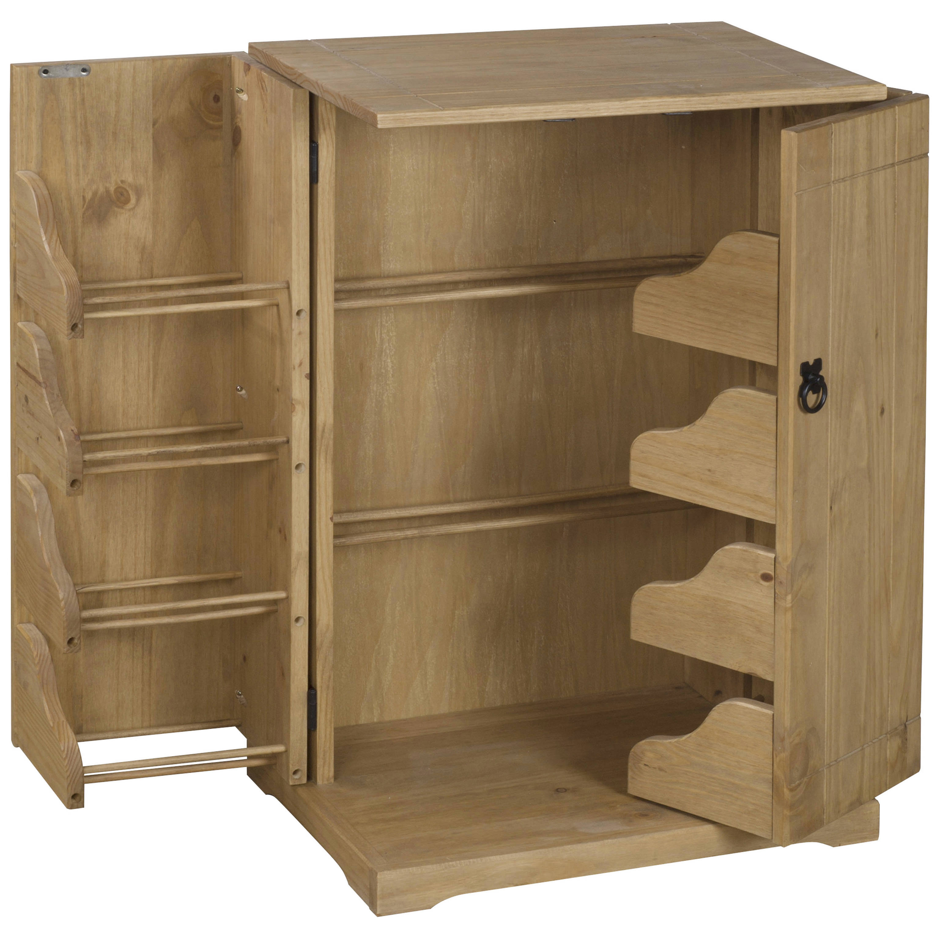 Solid Pine Cd Dvd Media Storage Cupboard Cabinet Rack Unit