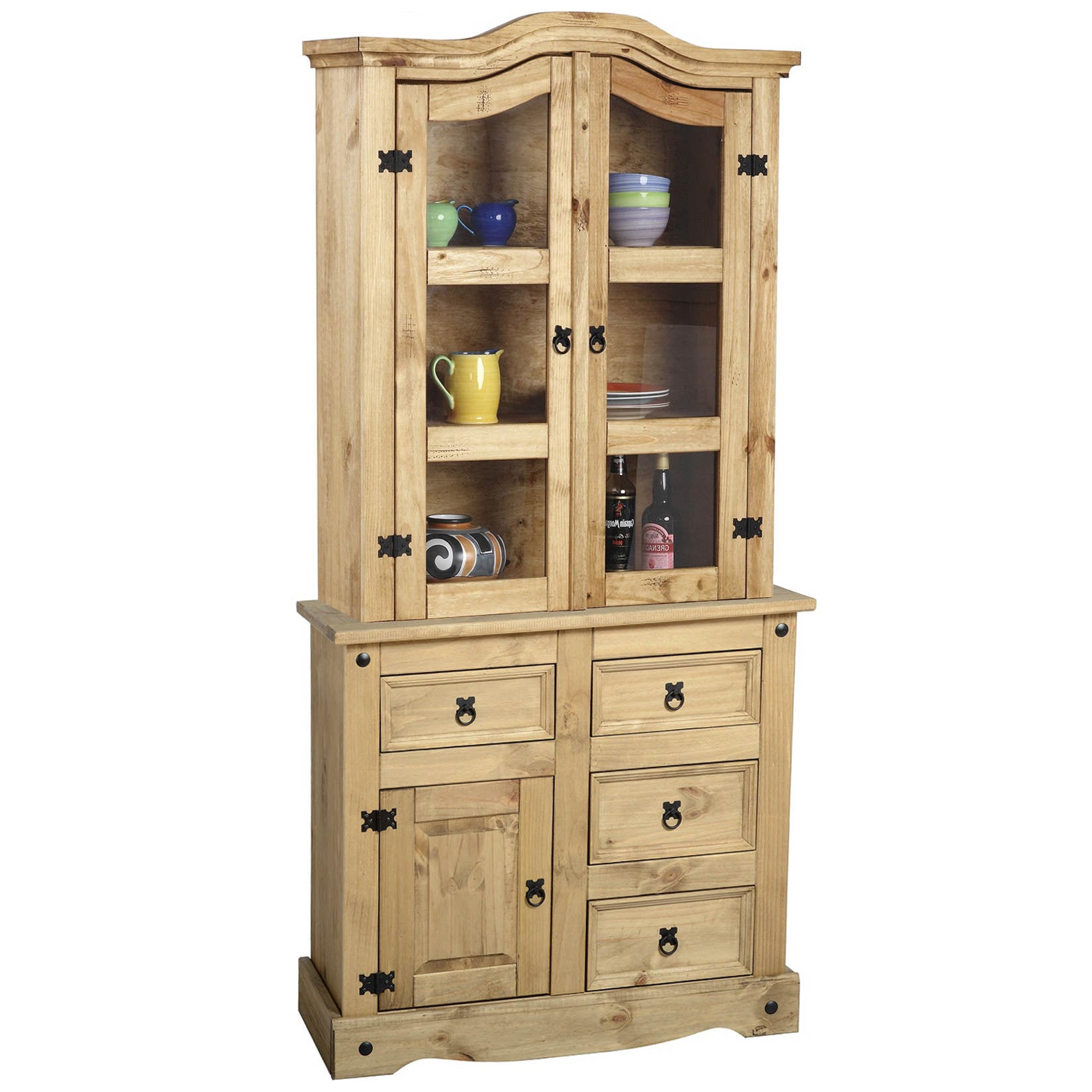 Solid Pine Wax Finish Sideboard Cabinet Storage Cupboard Buffet