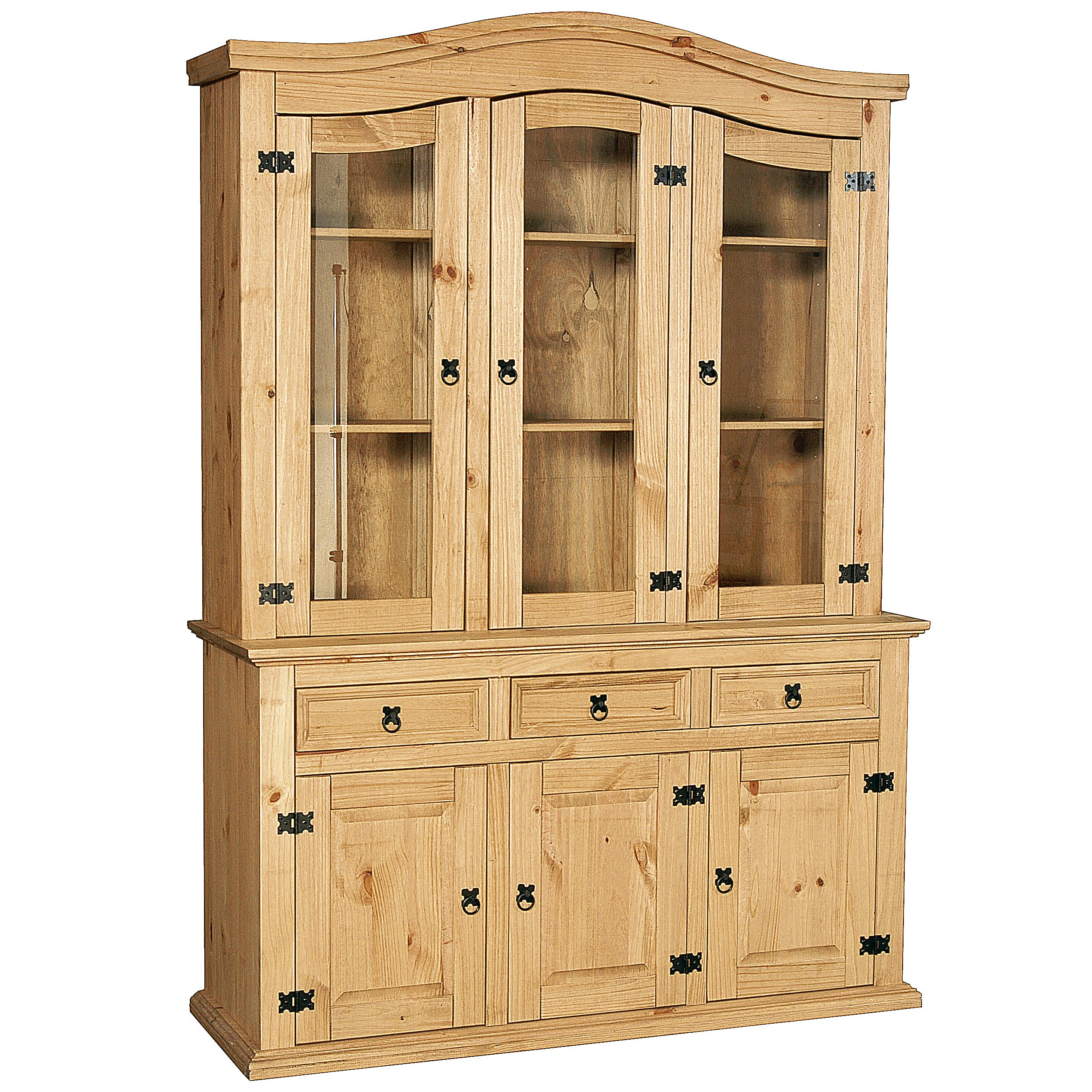 Solid Pine Wax Finish Sideboard Cabinet Storage Cupboard Buffet