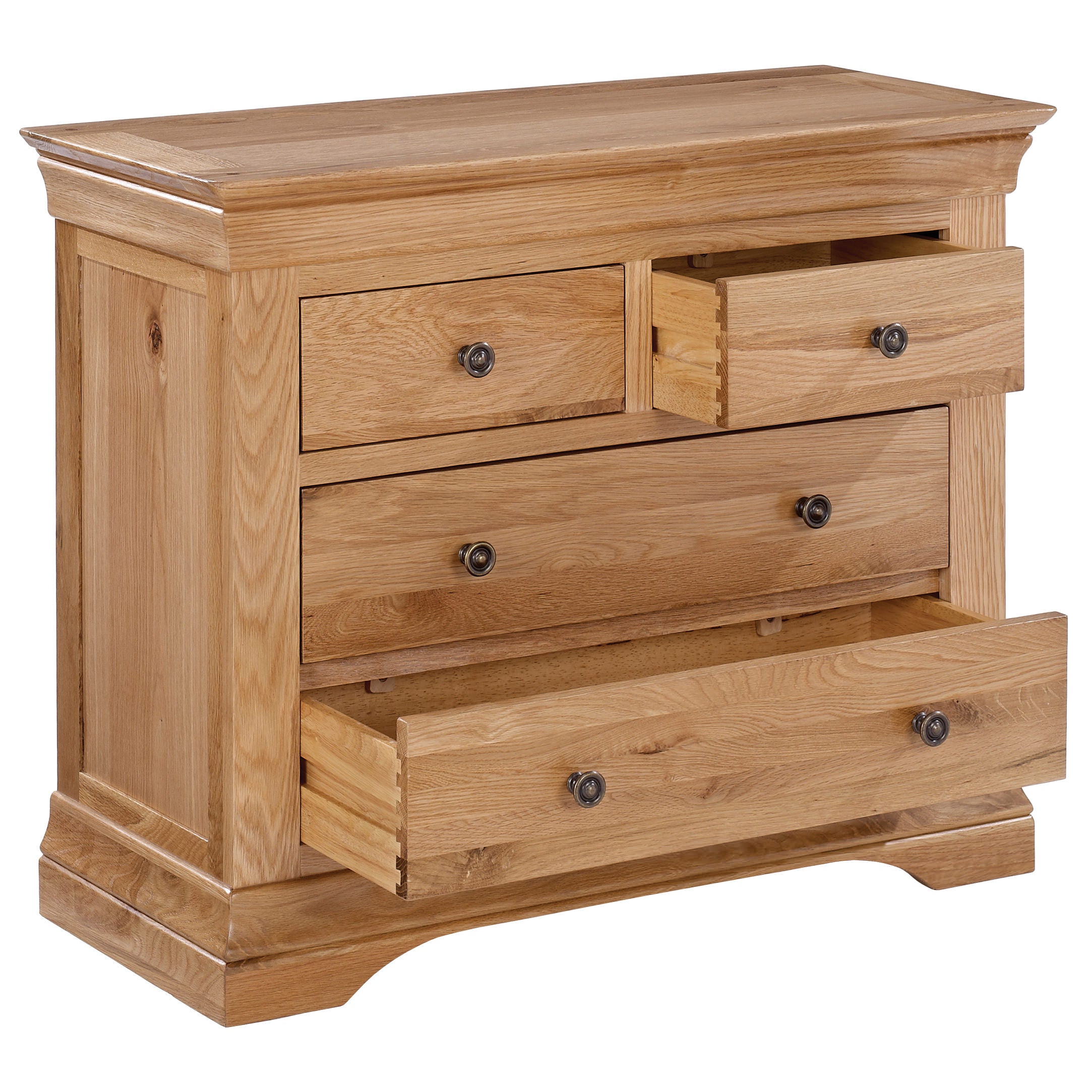 Solid American White Oak Veneer Bedroom Chest Of 2 2