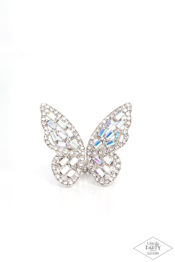 Flauntable Flutter - Multi Iridescent Ring ❤️ Paparazzi