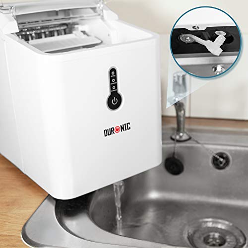 Duronic Ice Maker IM120 | Automatic Ice Cube Machine | Makes 12kg/26.5lbs per 24 Hours | 1.5L Water Tank | 600g Ice Basket 120W