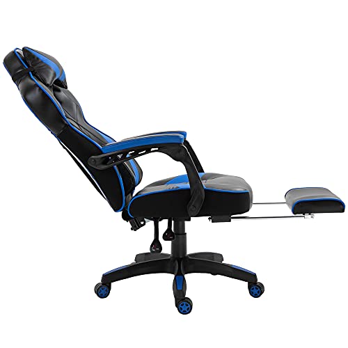 Vinsetto Ergonomic Racing Gaming Chair Office Desk Chair Adjustable Height Recliner with Wheels, Headrest,Lumbar Support Retractable