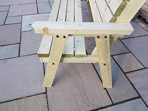 CONSILIUM Wooden Garden Seat - 2FT to 7FT in Length - Handmade Outdoor Furniture From Pressure Treated Timber (2ft, Light Green (Natural)