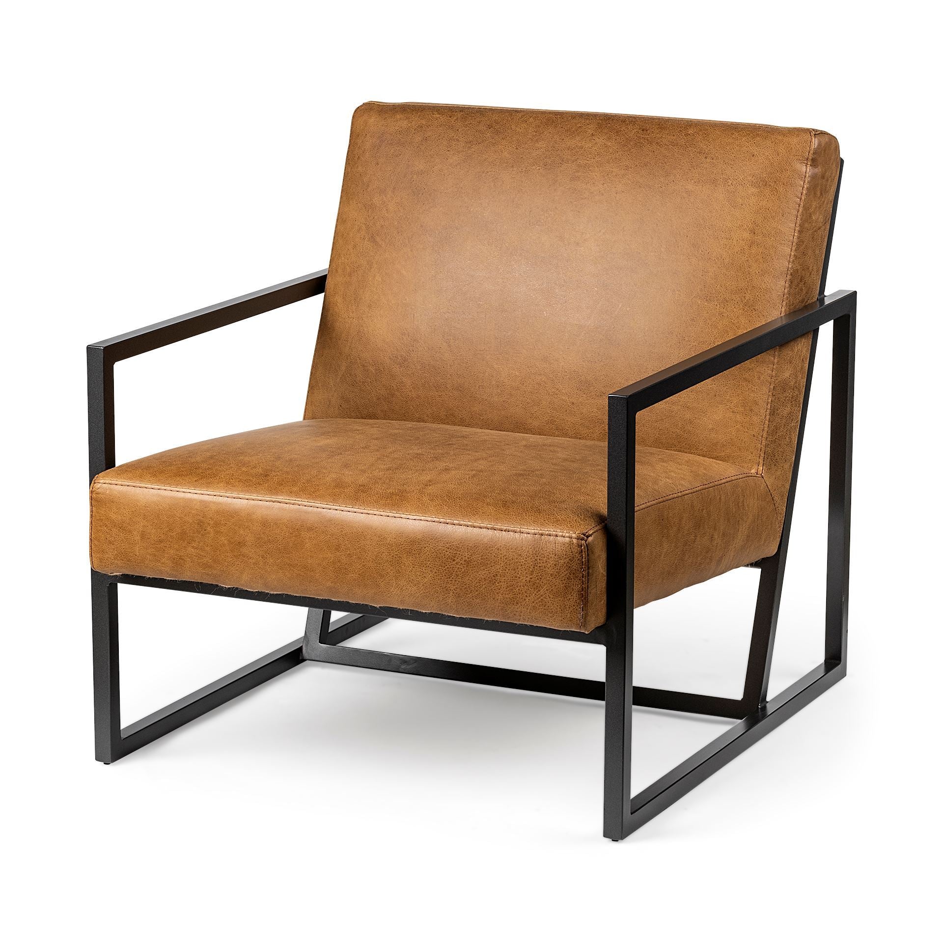 caramel leather accent chair