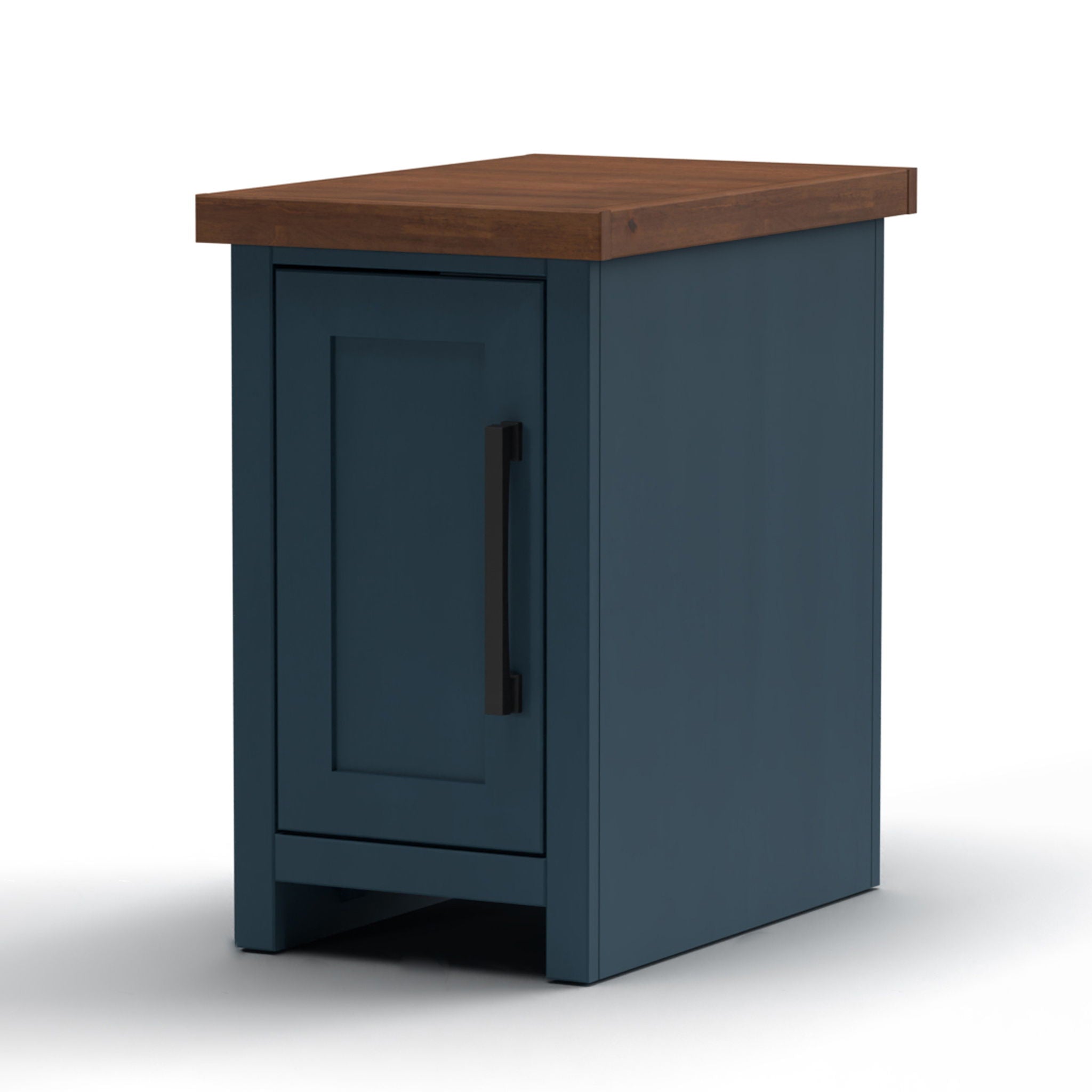 Whiskey-Inspired Chairside Table in Blue Denim - Nantucket Design