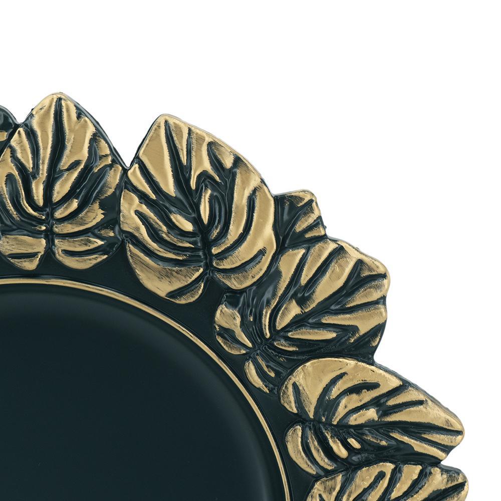 Set of 8 Blue/Gold Plastic Charger Plates