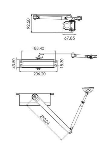 Door closer technical sheet