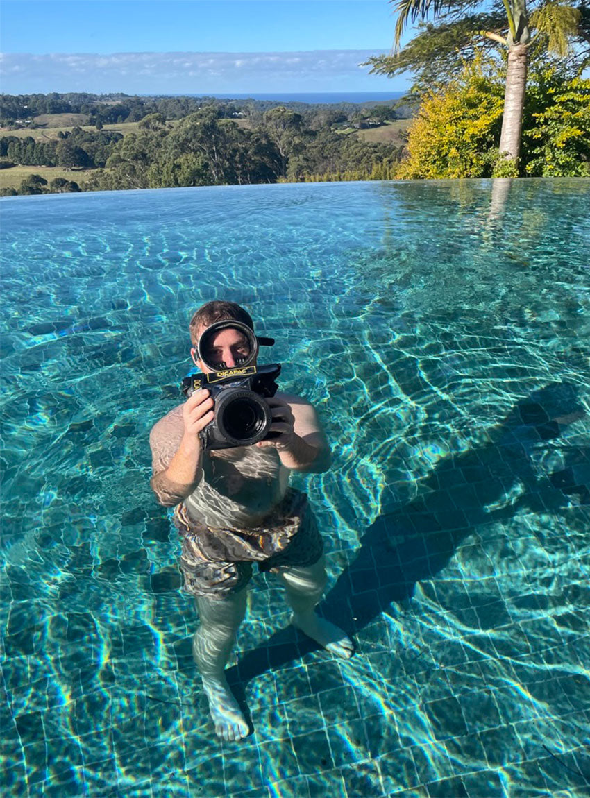 Videographer in the pool