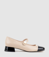 CAPULET30 Cap Toe Mary Jane in Taupe Calf