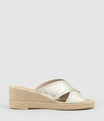 MALINA Crossover Slide Espadrille in Platino