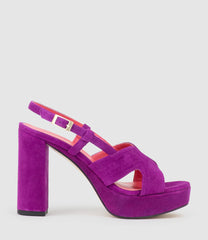 RASTINE115 Open Toe Platform Sandal in Magenta Suede